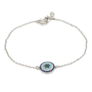 Zilveren Schakelarmband – Evil Eye Ontwerp