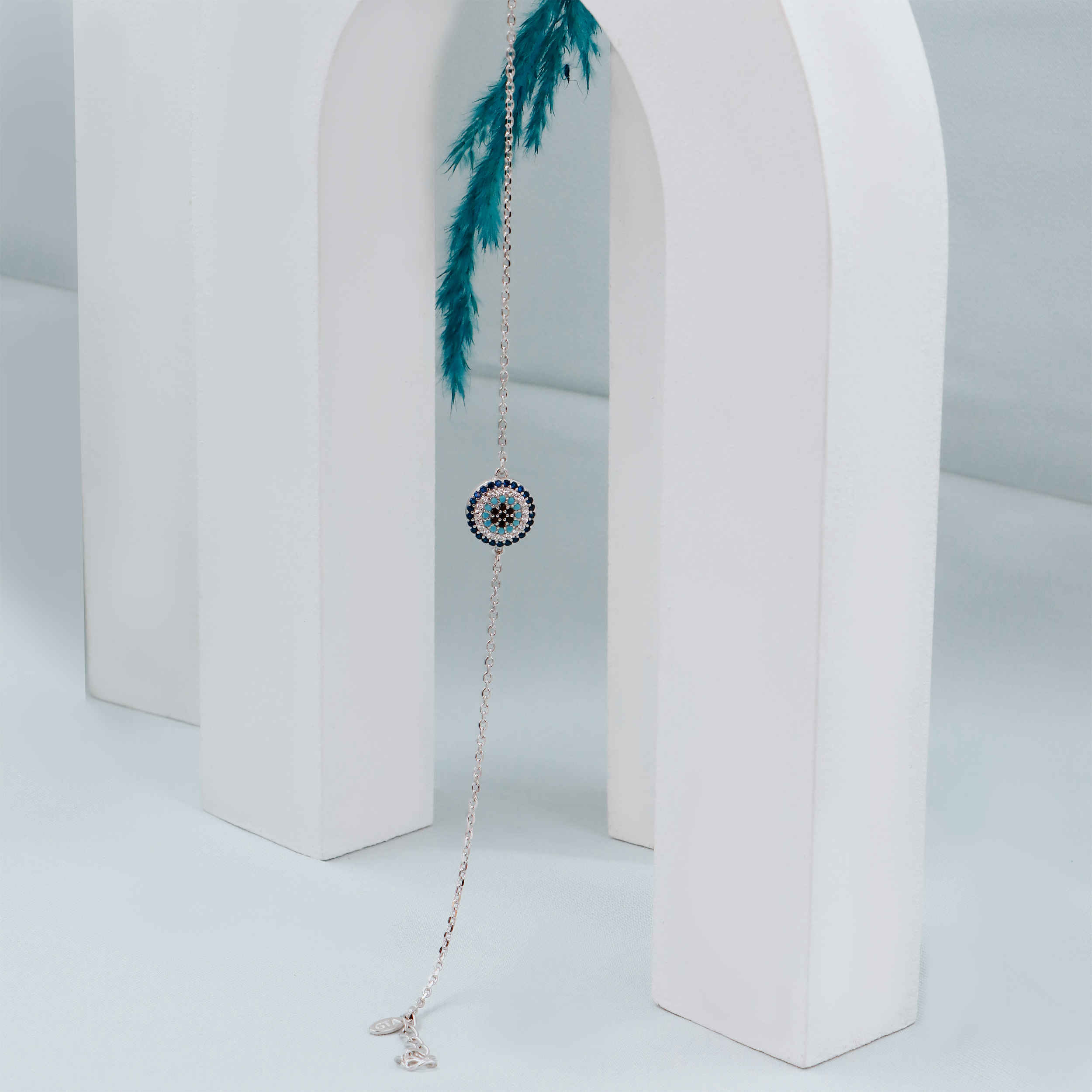 Zilveren Schakelarmband – Evil Eye Ontwerp