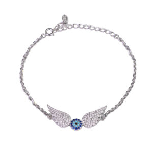 Zilveren Engel Armband – Boze Oog Detail