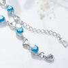 Zilveren Armband – Blauw Hartontwerp