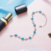 Zilveren Armband – Blauw Hartontwerp
