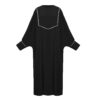Stijlvolle Loszittende Abaya voor Moslimvrouwen met Zwarte Crêpe Stof