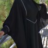 Stijlvolle Loszittende Abaya voor Moslimvrouwen met Zwarte Crêpe Stof