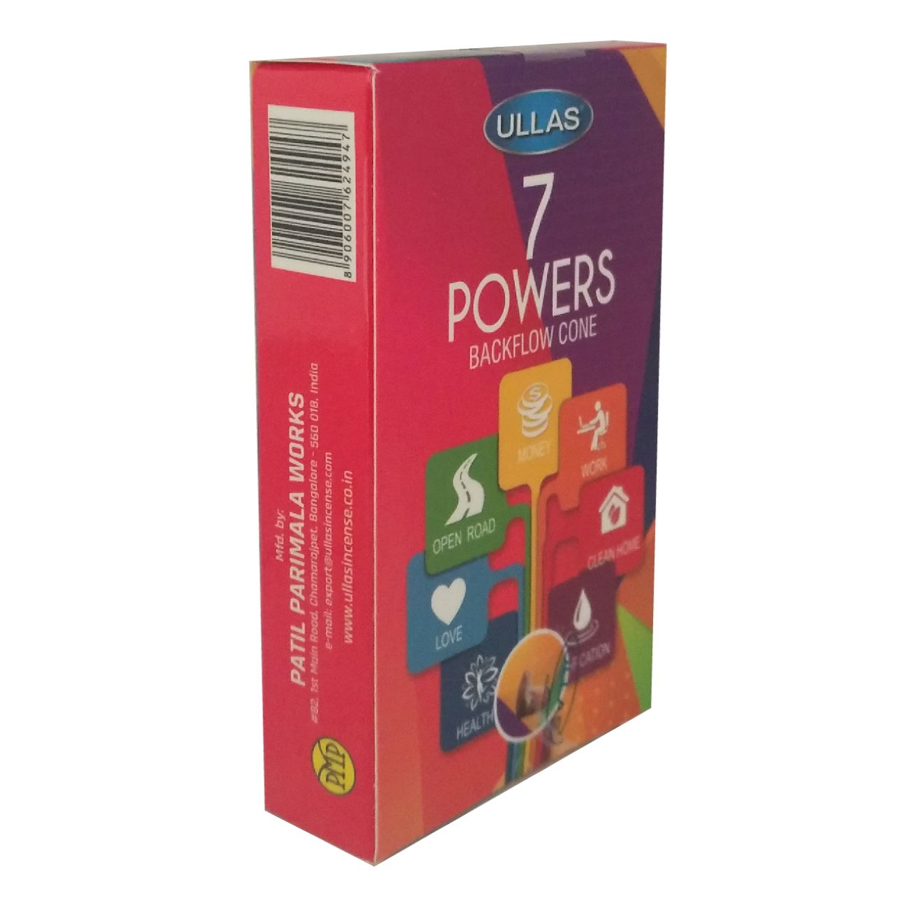Ullas 7 Powers Terugstroom Wierookkegels – Set van 4
