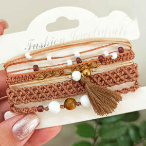Levendige Boheemse Geborduurde Armband Set voor Vrouwen – Stijlvol en Uniek