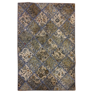 Vintage Patchwork Tapijt Geometrisch – Crème Wol