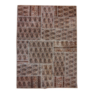 Vintage Patchwork Tapijt Paisley – Bruin Wol