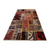 Vintage Patchwork Tapijt Geometrisch Rood – Handgeknoopt