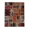Vintage Patchwork Tapijt Geometrisch Rood – Handgeknoopt