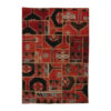 Vintage Patchwork Tapijt Geometrisch Rood – Wol
