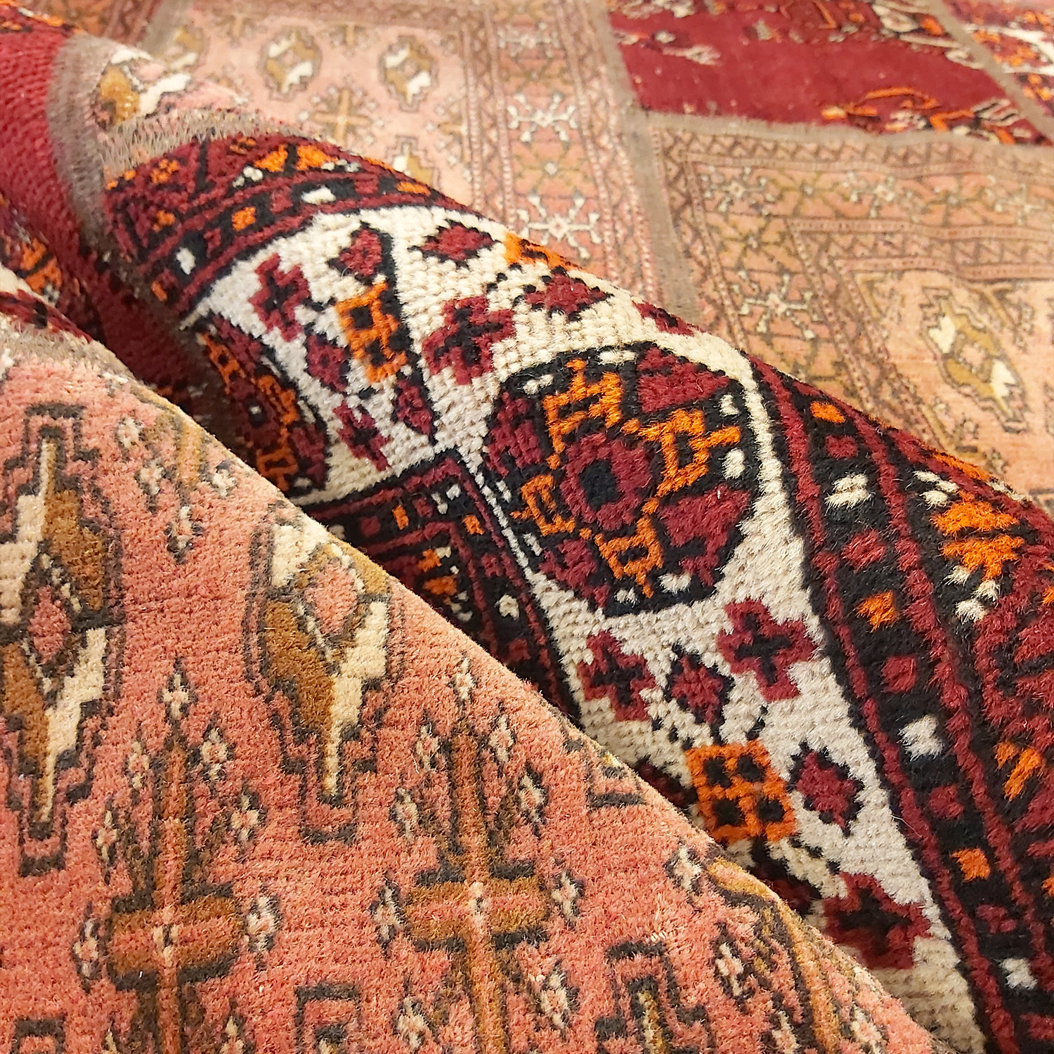 Vintage Patchwork Tapijt Traditioneel Rood – Mix