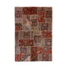 Vintage Patchwork Tapijt Bordeaux – Geometrisch Wol