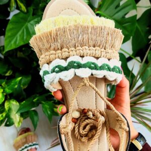 Dames Macramé Slingback Sandalen Handgemaakt Model Art