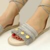 Dames Macramé Slingback Sandalen Handgemaakt Model Munt