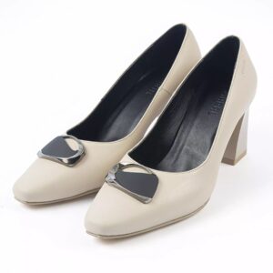 Dames Natuurlijke Leren Pumps – Palina Cream