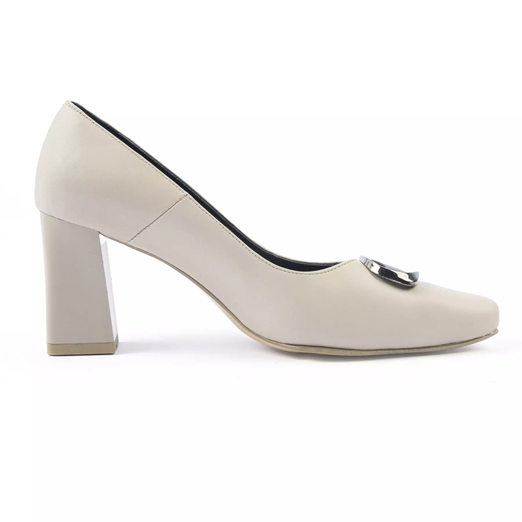 Dames Natuurlijke Leren Pumps – Palina Cream