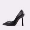 Dames Natuurleren Pumps – Model Slang Zwart