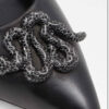Dames Natuurleren Pumps – Model Slang Zwart