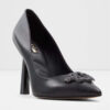 Dames Natuurleren Pumps – Model Slang Zwart