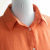 Dames Katoenen T-shirt met Korte Mouw Regular Fit in Oranje