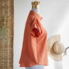Dames Katoenen T-shirt met Korte Mouw Regular Fit in Oranje