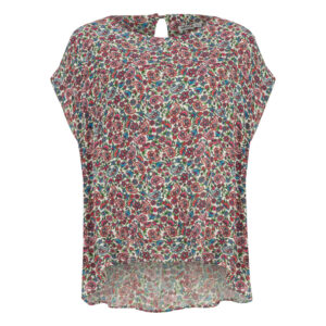 Dames Katoenen Korte Mouw Regular Fit Overhemd met Paisley & Bloem Ontwerp