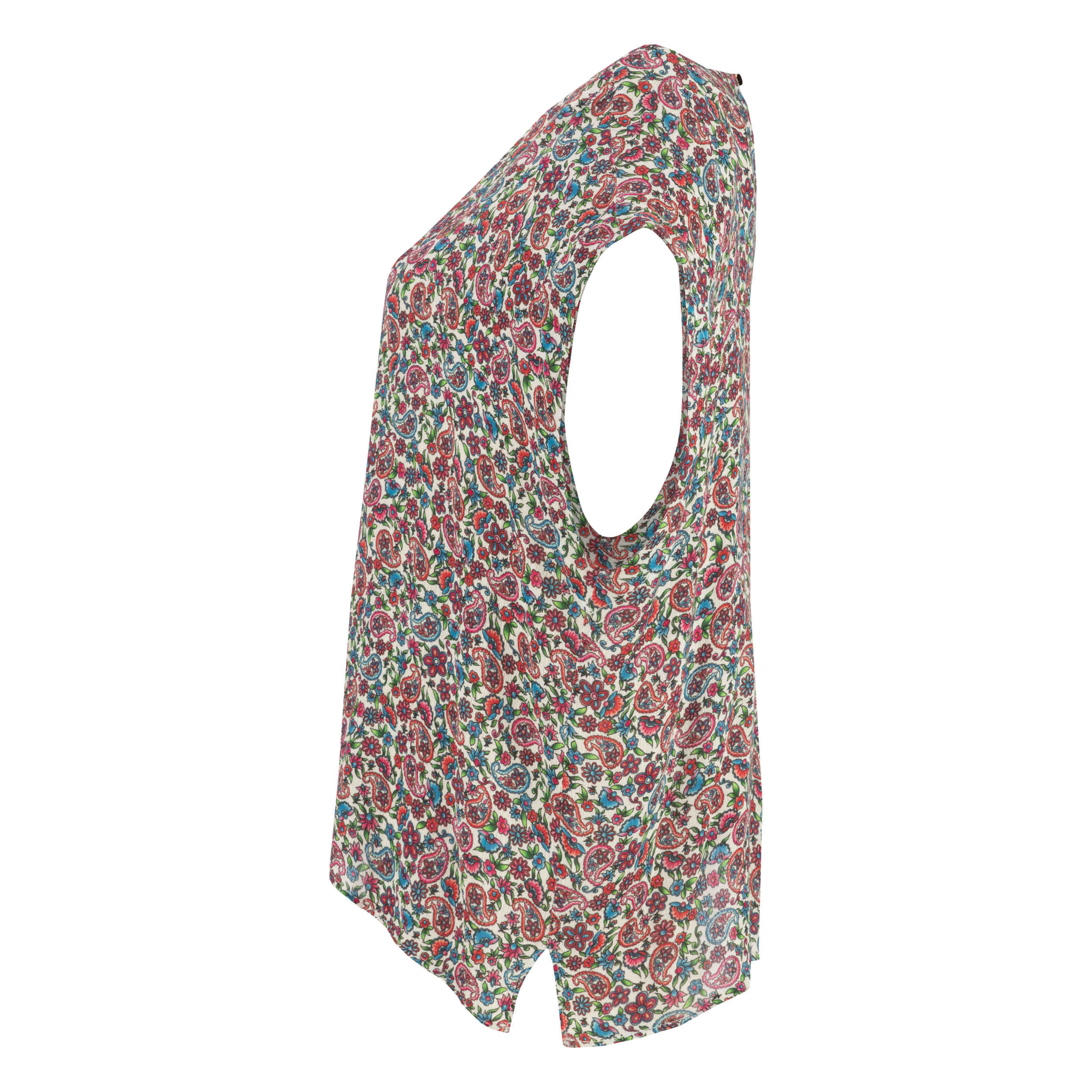 Dames Katoenen Korte Mouw Regular Fit Overhemd met Paisley & Bloem Ontwerp