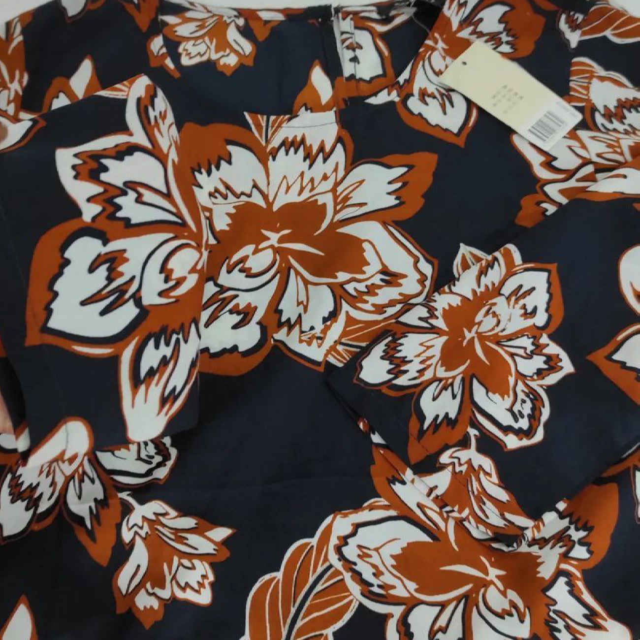 Dames Driekwart Mouw Blouse – Zwart Bloemen