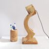 Vrolijke Houten Verstelbare Bureau Leeslamp met Potloodhouder