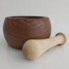 Houten Vijzel & Stamper Set voor Koken Gemaakt van Walnoothout