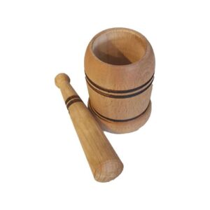 Houten Vijzel & Stamper Set Kruiden & Specerijen Grinder