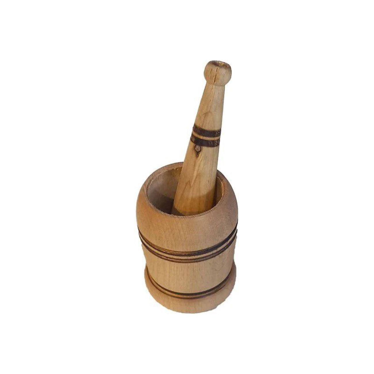 Houten Vijzel & Stamper Set Kruiden & Specerijen Grinder