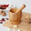 Houten Vijzel & Stamper Set van Natuurlijke Bamboehout