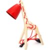 Houten Unieke Bureaulamp Handgemaakt en Verstelbaar Giraffe-beeldje