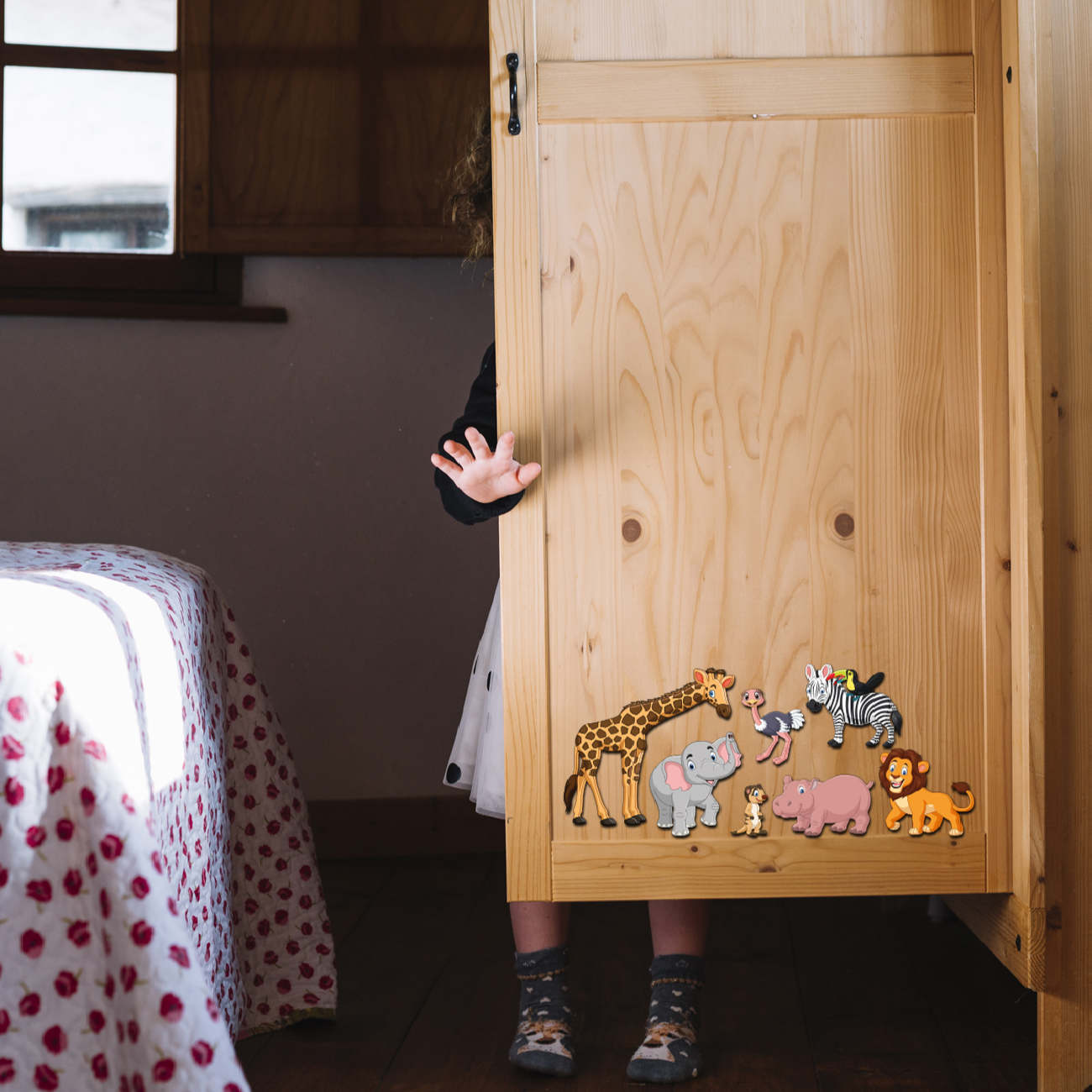 Houten Kinderkamer Muursticker Model Dieren