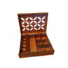 Houten Thee-Organizer met Geometrische Print – Grote opbergruimte