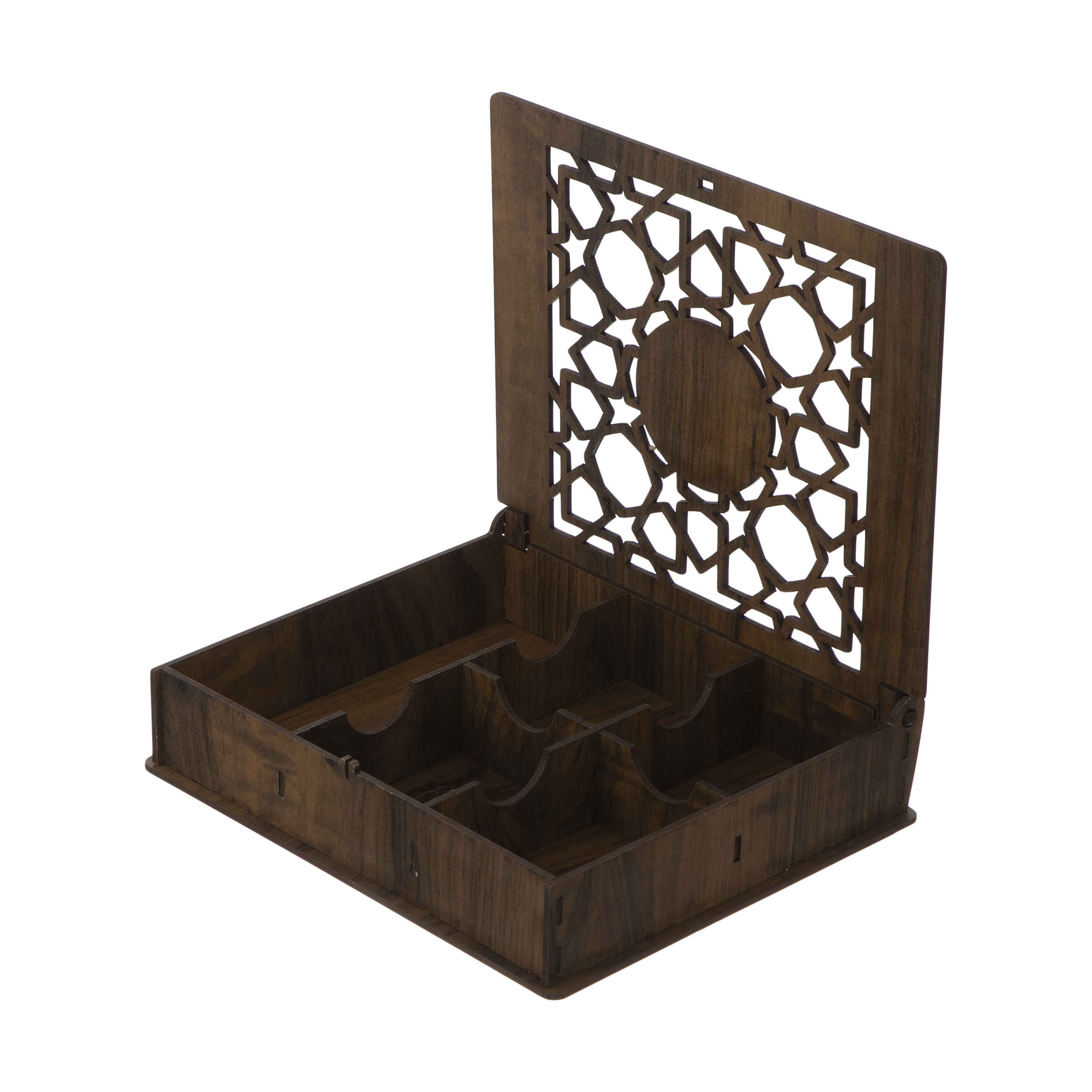 Houten Thee Opbergbox met Perzische Calligrafie-Accenten