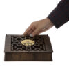 Houten Thee Opbergbox met Perzische Calligrafie-Accenten