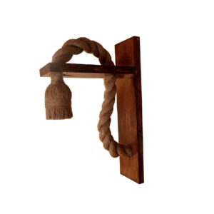Houten Wandlamp Modern en Minimalistisch met Hennep Touw
