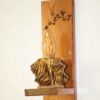 Houten Wandlamp met Bloemgravure Ontwerp
