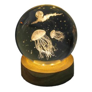 3D Kristallen Bol Nachtlamp Kwallen Fantasie LED Lamp