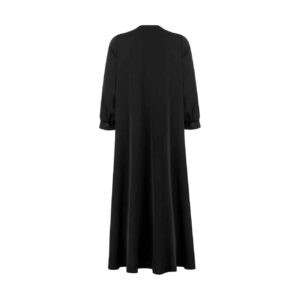 Stijlvolle Zwarte Abaya met Patchwork Bloemenontwerp