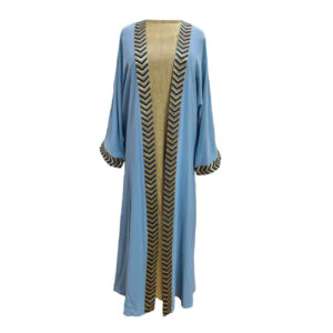 Elegante Turkooizen Abaya met Chevron Ontwerp