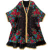 Casual Zwarte Abaya met Luchtige Mouwen & Bloemontwerp