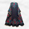 Casual Zwarte Abaya met Luchtige Mouwen & Bloemontwerp