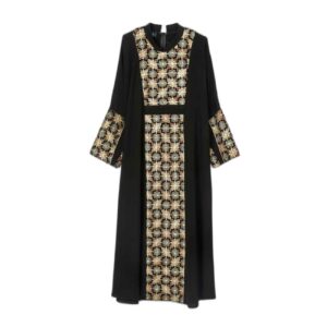 Zwarte Abaya voor Vrouwen met Bloemontwerp