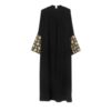 Zwarte Abaya voor Vrouwen met Bloemontwerp