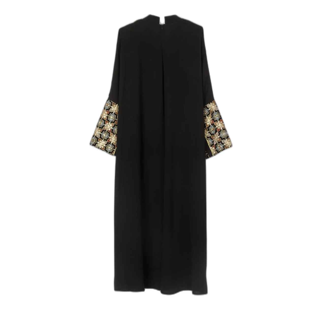 Zwarte Abaya voor Vrouwen met Bloemontwerp