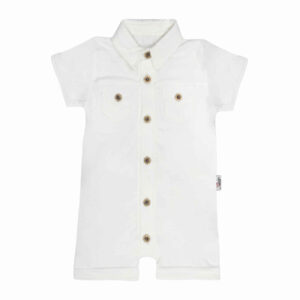 Babyjongen Korte Mouw Jumpsuit – Ademend Wit
