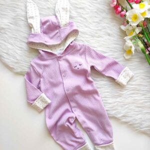 Baby Meisje Lange Mouw Jumpsuit – Roze Gestreept